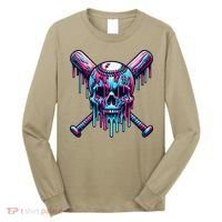 Baseball Skull  Baseball  Baseball Ice Cream  Gift Long Sleeve Shirt thumb 0