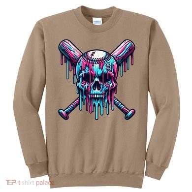 Baseball Skull  Baseball  Baseball Ice Cream  Gift Sweatshirt