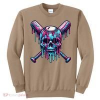 Baseball Skull  Baseball  Baseball Ice Cream  Gift Sweatshirt thumb 0