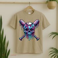 Baseball Skull  Baseball  Baseball Ice Cream  Gift T-Shirt thumb 2