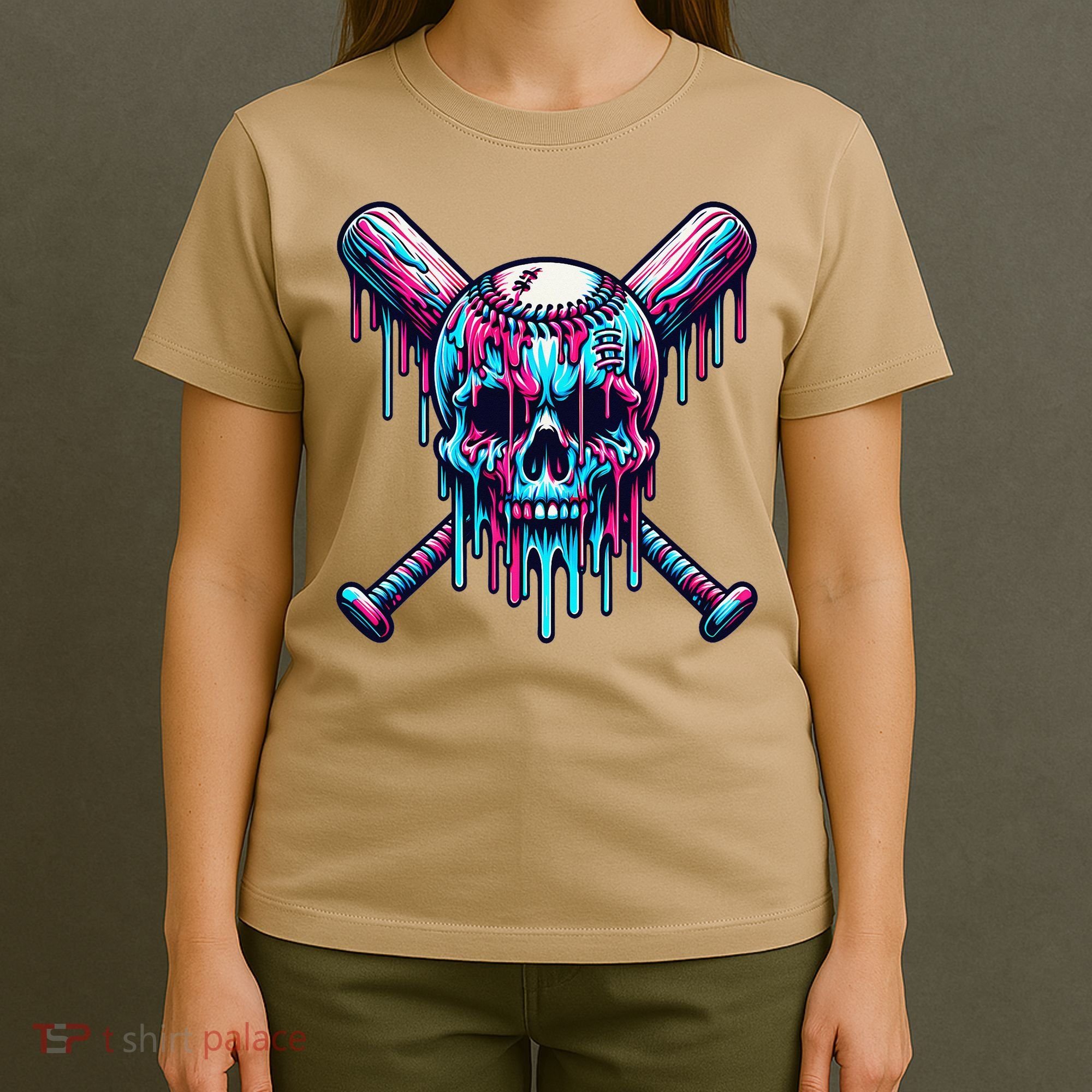Baseball Skull  Baseball  Baseball Ice Cream  Gift T-Shirt