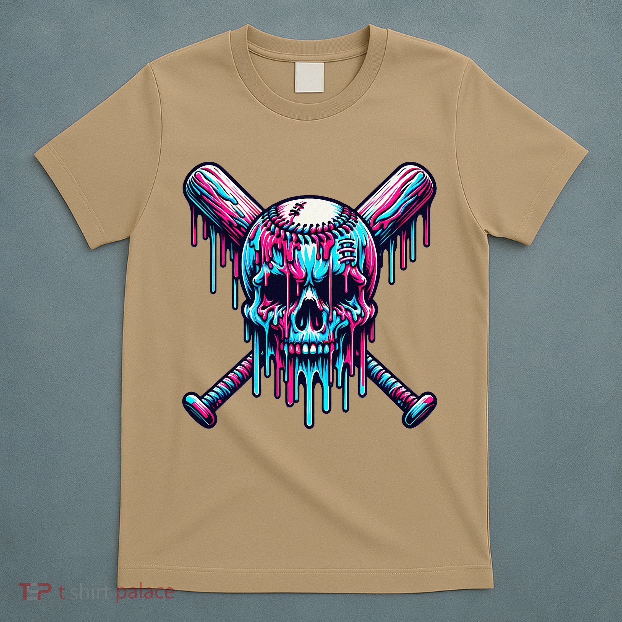 Baseball Skull  Baseball  Baseball Ice Cream  Gift T-Shirt