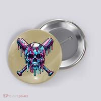 Baseball Skull  Baseball  Baseball Ice Cream  Gift Button thumb 0