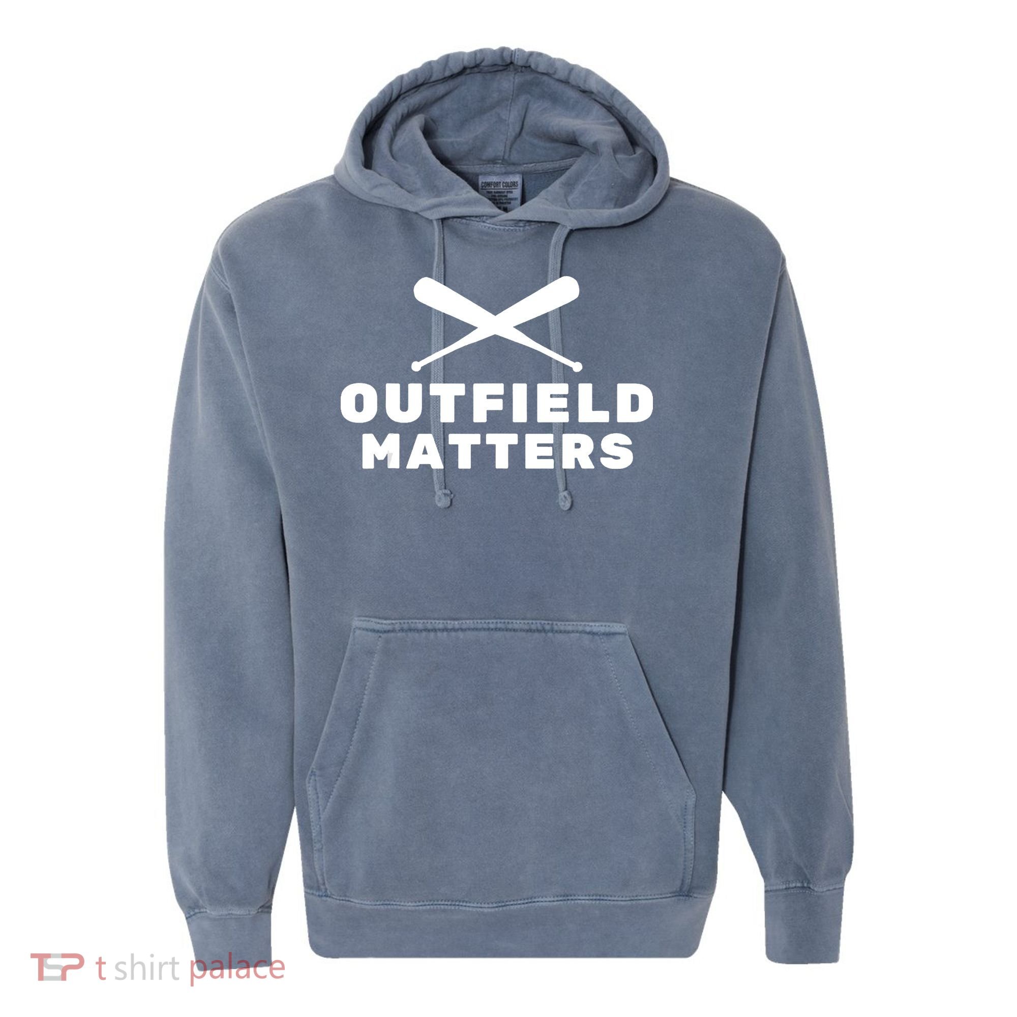 Baseball Sport Baseball Outfield Matters Baseball Outfields Comfort Colors Garment-Dyed Hooded Sweatshirt