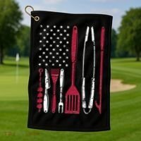 BBQ Smoker Barbecue Chef Smoking Tools Grilling Pit Master Golf Towel thumb 1
