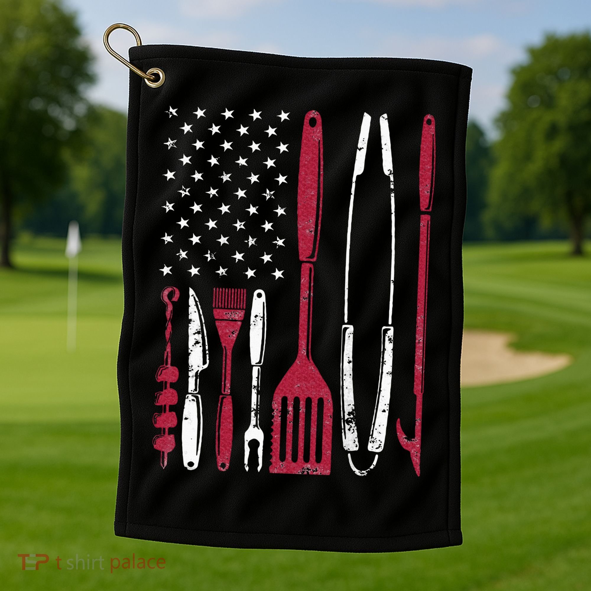 BBQ Smoker Barbecue Chef Smoking Tools Grilling Pit Master Golf Towel