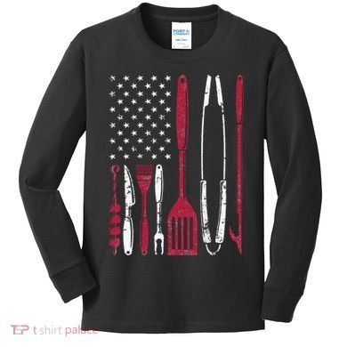 BBQ Smoker Barbecue Chef Smoking Tools Grilling Pit Master Kids Long Sleeve Shirt