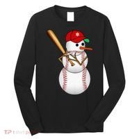 Baseball Snowman Balls Snow Christmas Xmas Gifts Long Sleeve Shirt thumb 0