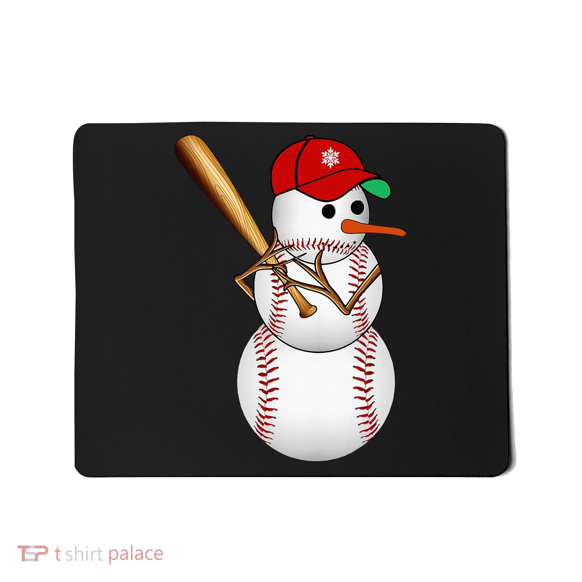 Baseball Snowman Balls Snow Christmas Xmas Gifts Mousepad
