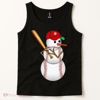 Baseball Snowman Balls Snow Christmas Xmas Gifts Tank Top thumb 2