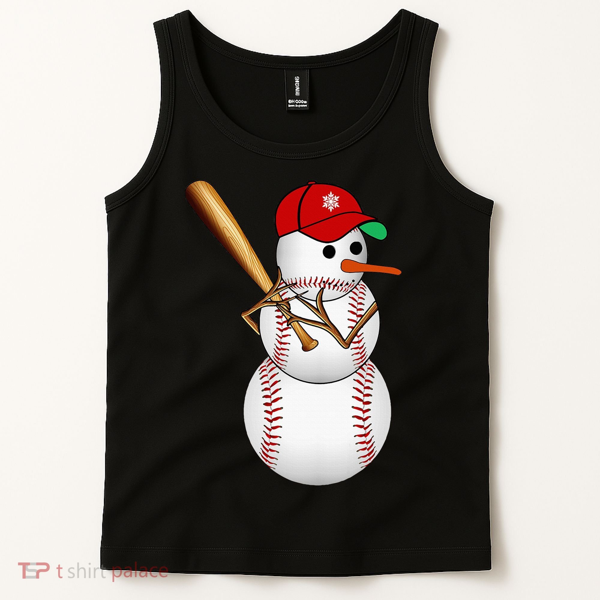 Baseball Snowman Balls Snow Christmas Xmas Gifts Tank Top
