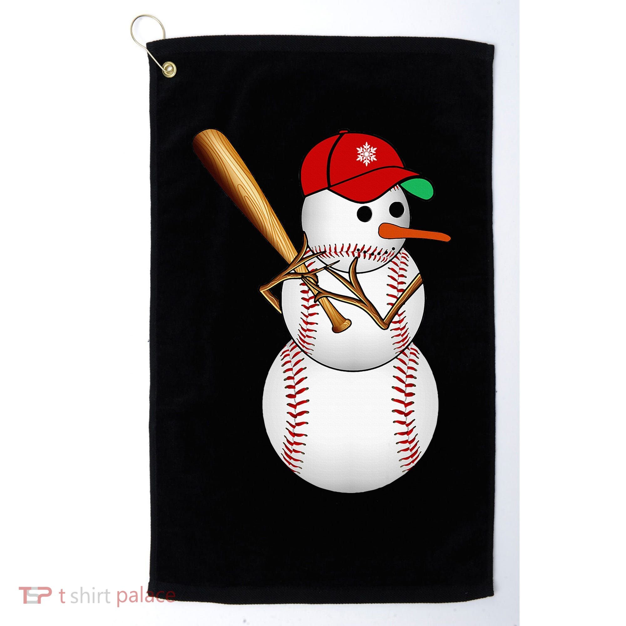 Baseball Snowman Balls Snow Christmas Xmas Gifts Golf Towel