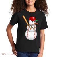 Baseball Snowman Balls Snow Christmas Xmas Gifts Kids T-Shirt thumb 2