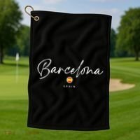 Barcelona Spain Golf Towel thumb 1