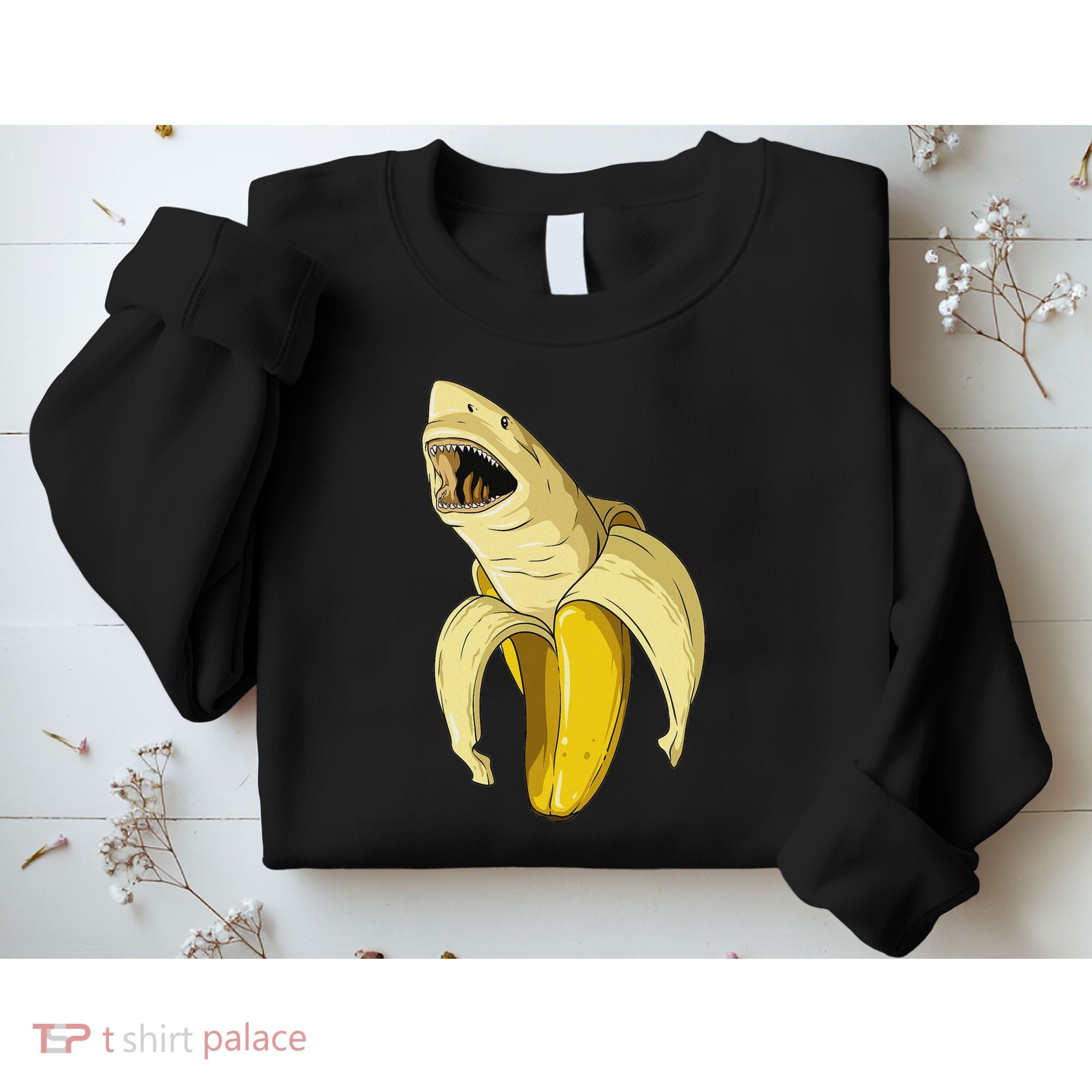 Banana Shark Banana Themed Party Shark Themed Party Sweatshirt