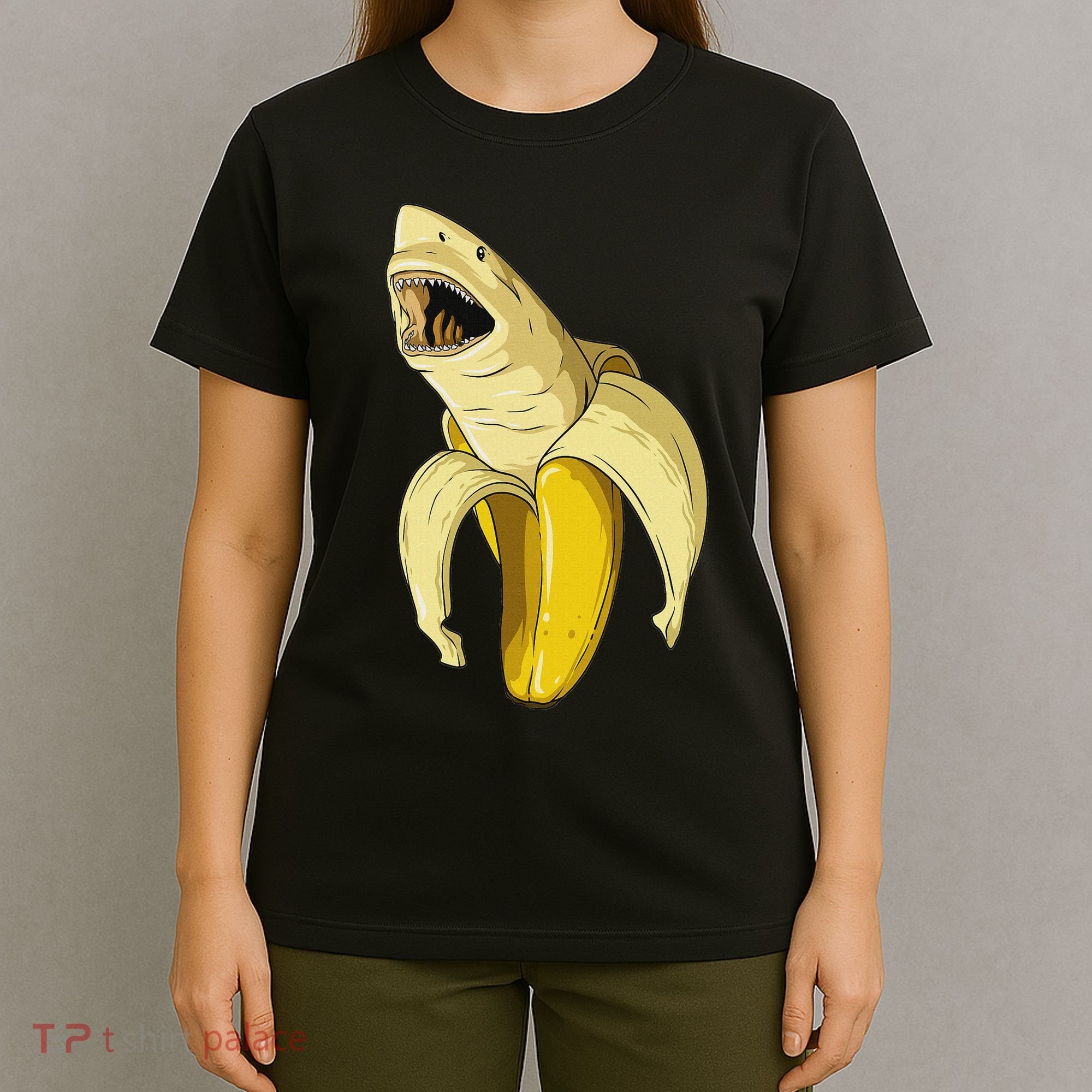 Banana Shark Banana Themed Party Shark Themed Party T-Shirt