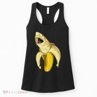 Banana Shark Banana Themed Party Shark Themed Party Women's Tank Top thumb 0