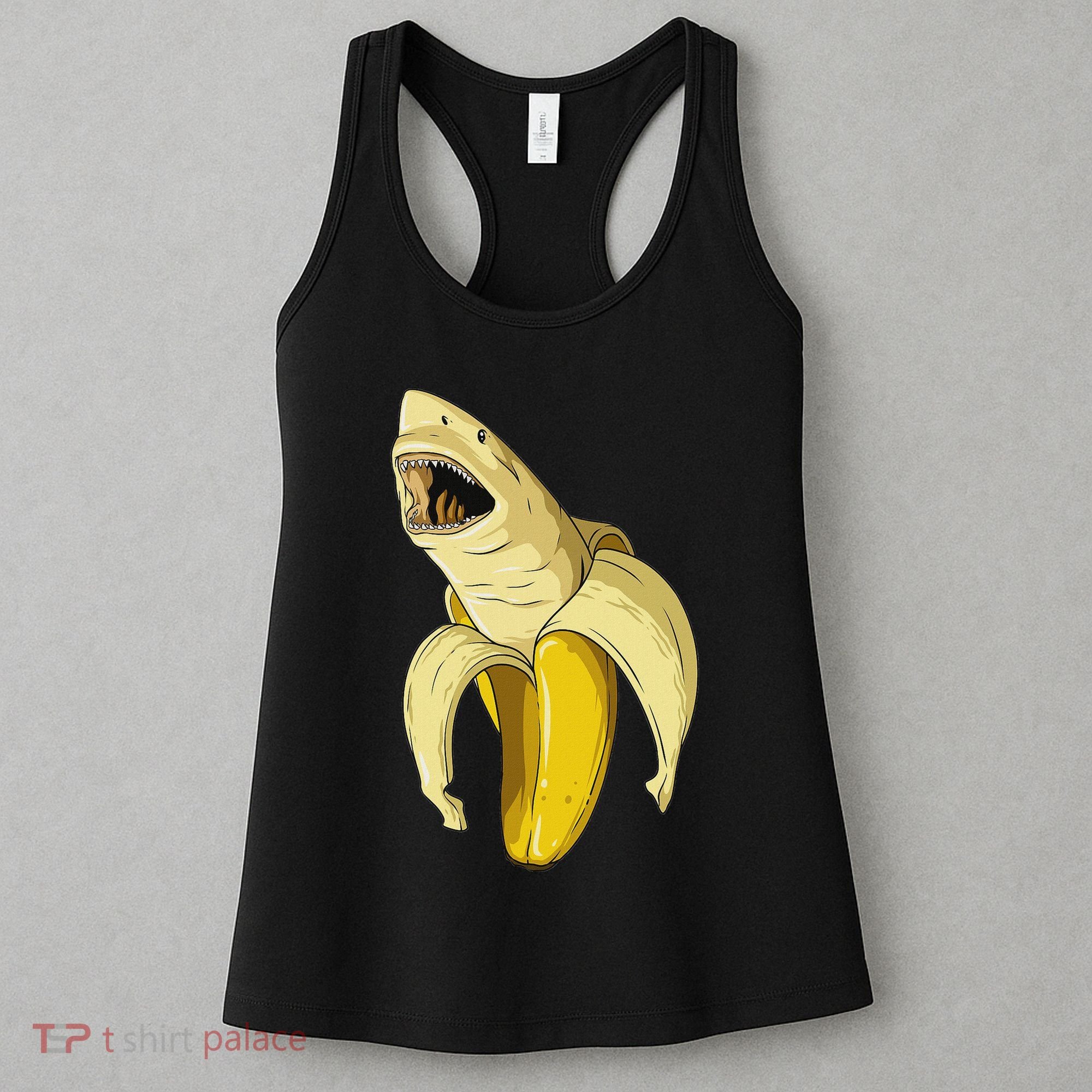 Banana Shark Banana Themed Party Shark Themed Party Women's Tank Top
