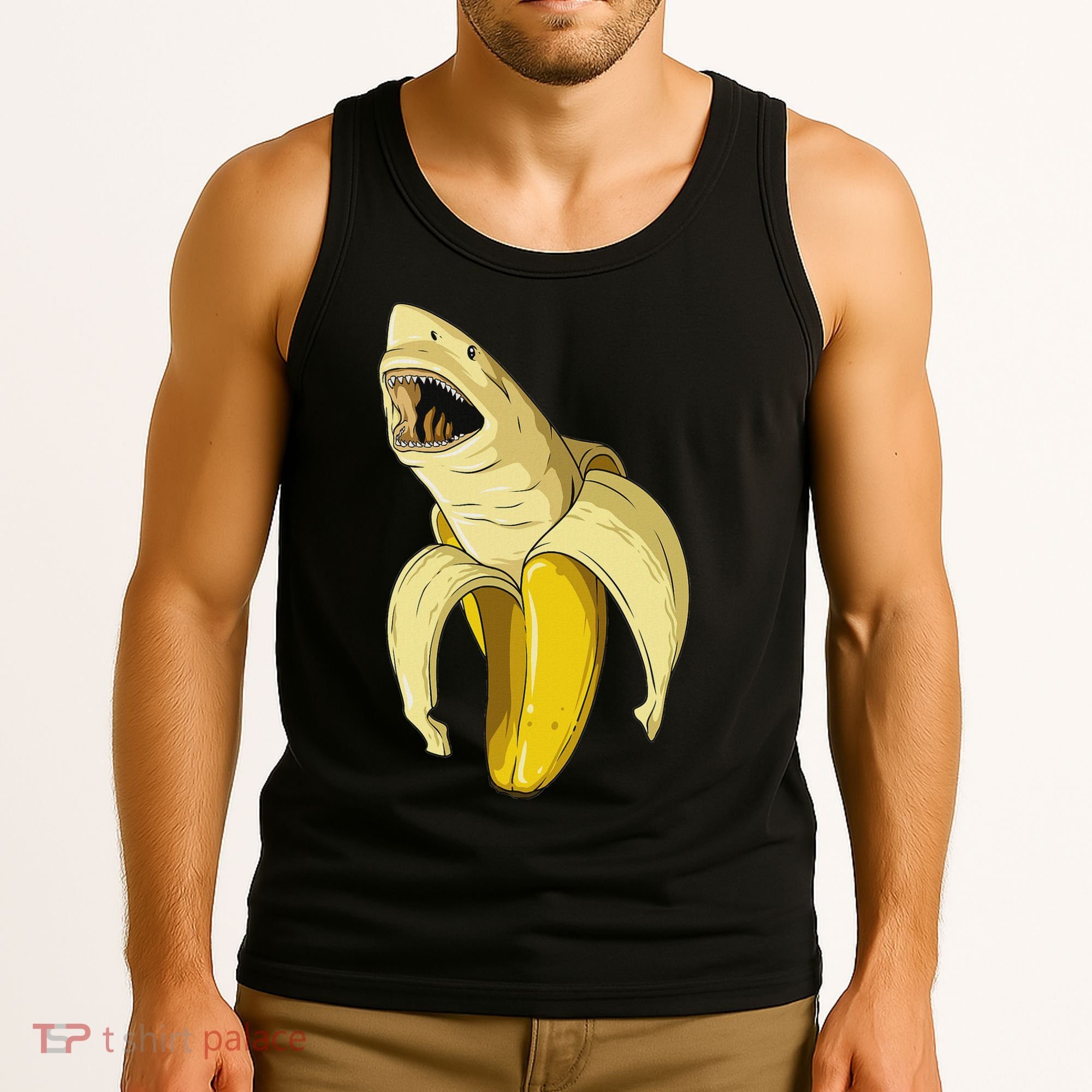 Banana Shark Banana Themed Party Shark Themed Party Tank Top