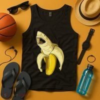 Banana Shark Banana Themed Party Shark Themed Party Tank Top thumb 4