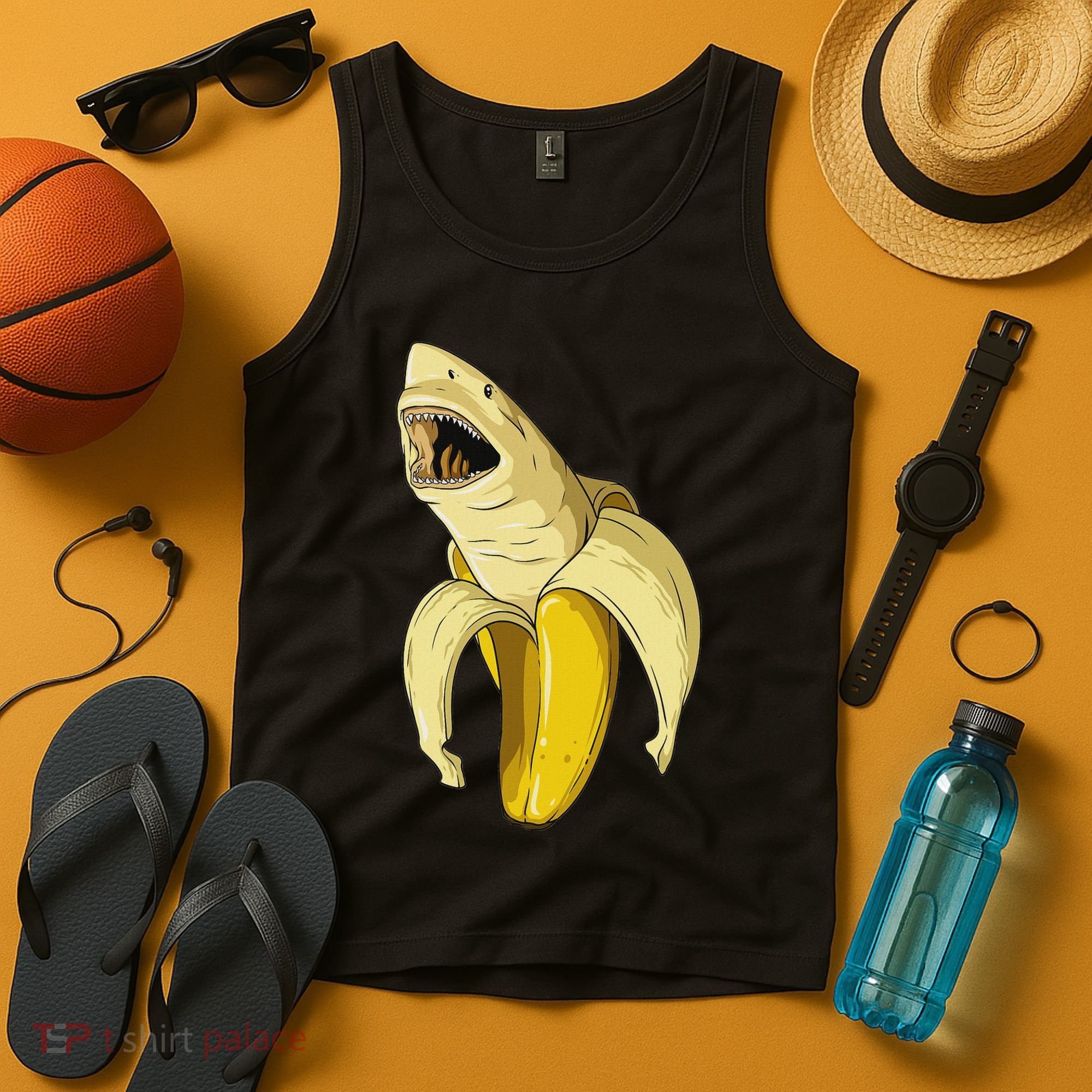 Banana Shark Banana Themed Party Shark Themed Party Tank Top