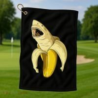 Banana Shark Banana Themed Party Shark Themed Party Golf Towel thumb 1