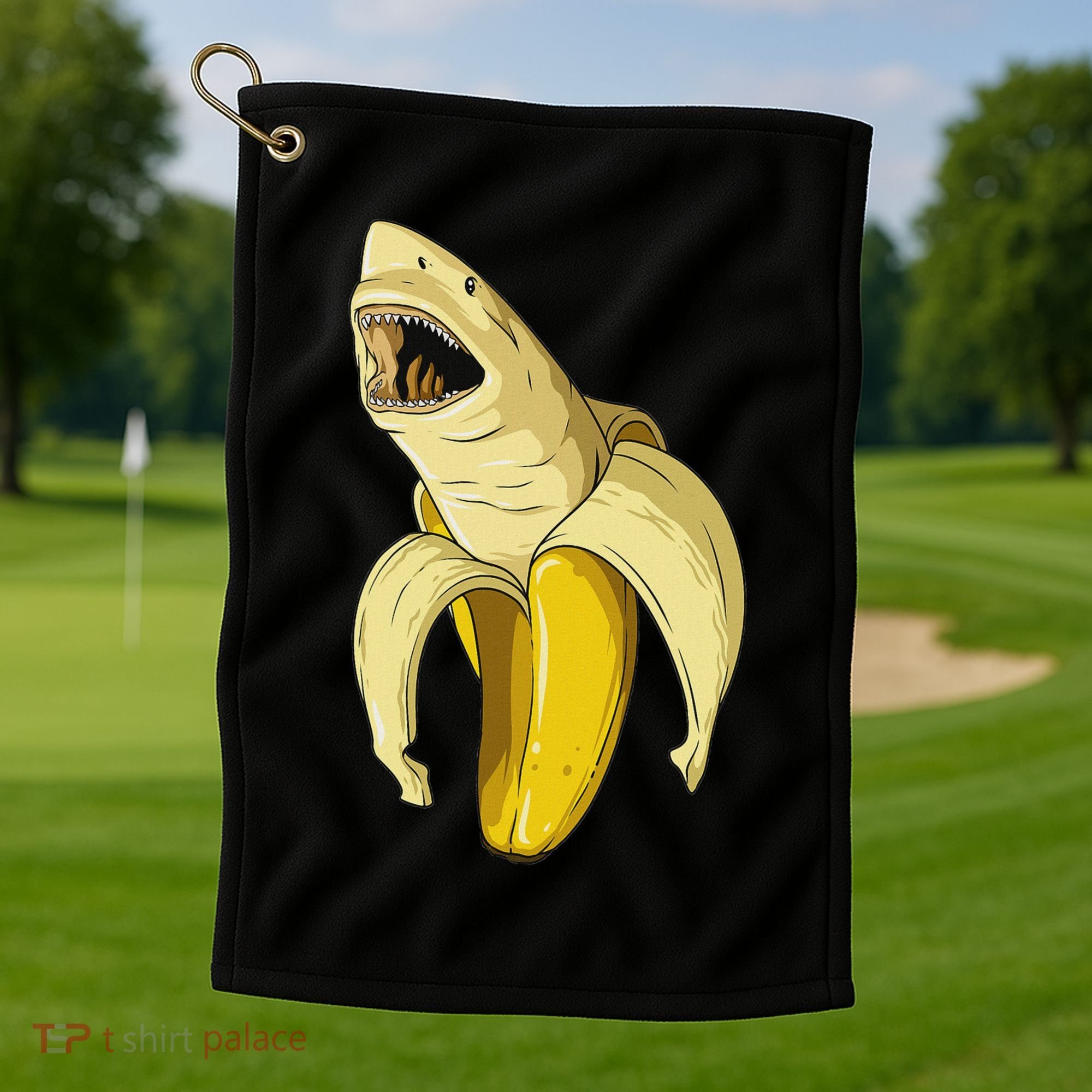Banana Shark Banana Themed Party Shark Themed Party Golf Towel