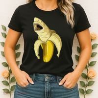 Banana Shark Banana Themed Party Shark Themed Party Women's T-Shirt thumb 2