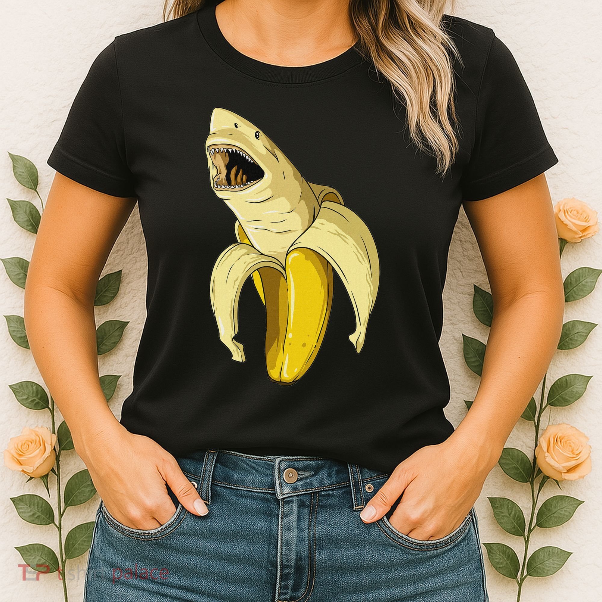 Banana Shark Banana Themed Party Shark Themed Party Women's T-Shirt