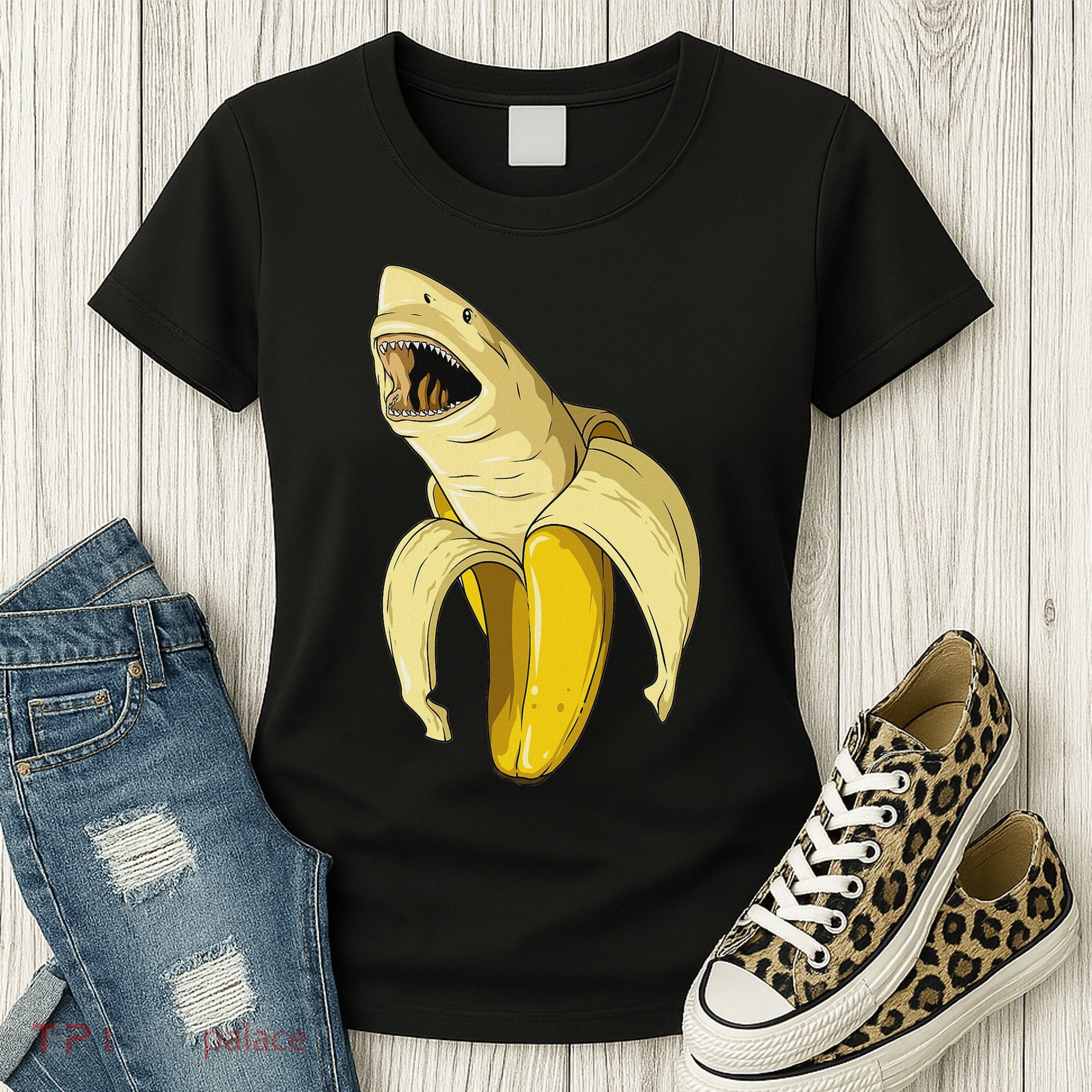 Banana Shark Banana Themed Party Shark Themed Party Women's T-Shirt
