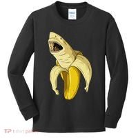 Banana Shark Banana Themed Party Shark Themed Party Kids Long Sleeve Shirt thumb 0