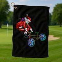BMX Santa Golf Towel thumb 1