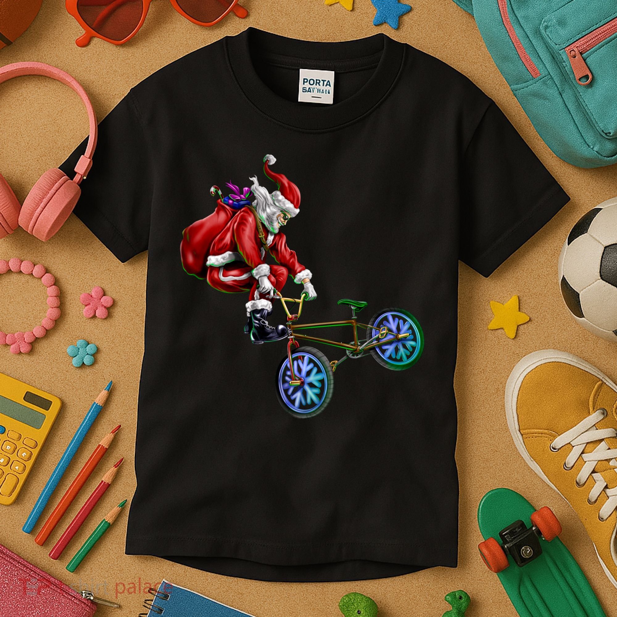 BMX Santa Kids T-Shirt