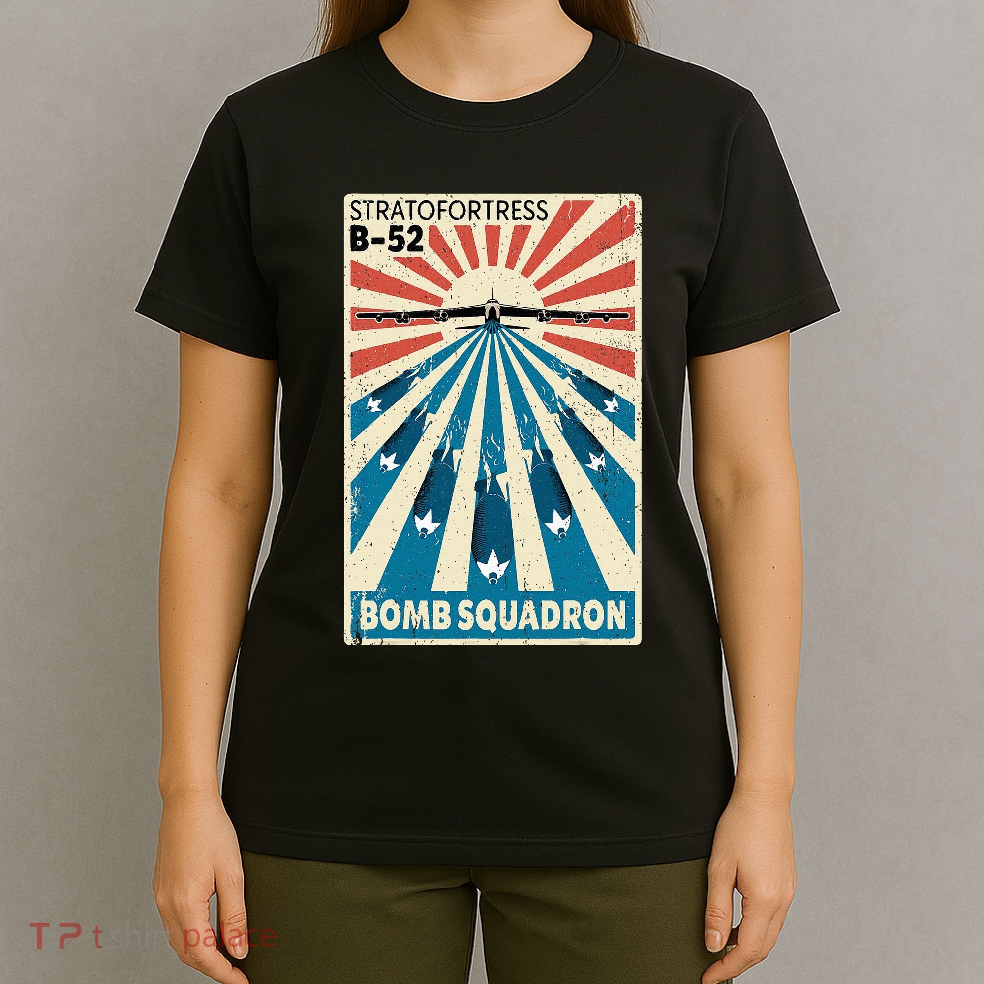 B52 Stratofortress Bomber Vintage Bomb Squadron Poster T-Shirt