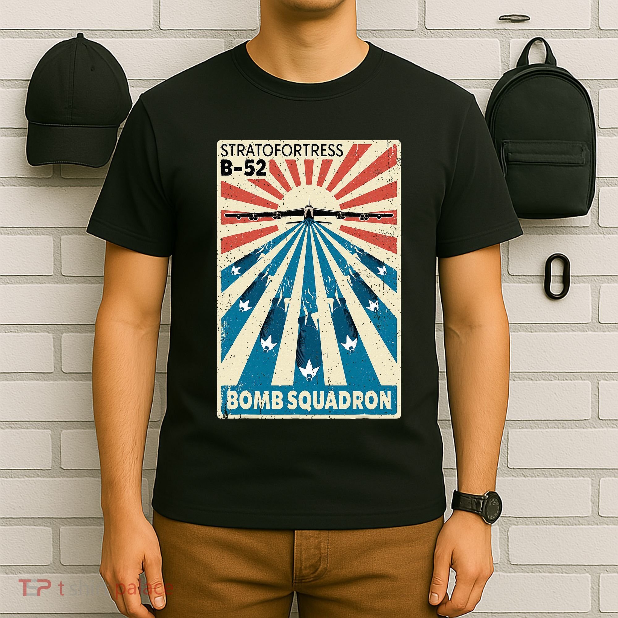 B52 Stratofortress Bomber Vintage Bomb Squadron Poster T-Shirt