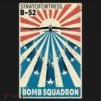 B52 Stratofortress Bomber Vintage Bomb Squadron Poster T-Shirt thumb 7