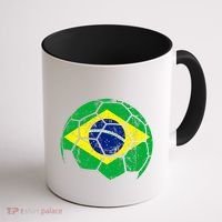Brazil Soccer Ball Flag Jersey Coffee Mug thumb 1