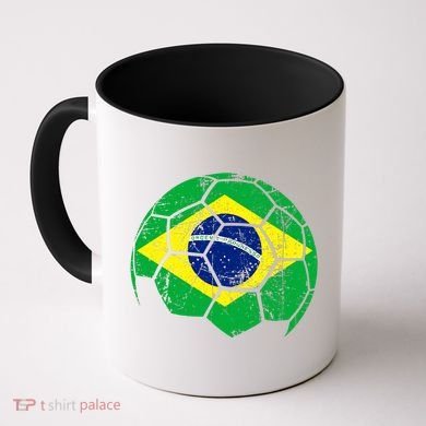 Brazil Soccer Ball Flag Jersey Coffee Mug