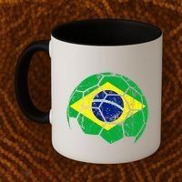 Brazil Soccer Ball Flag Jersey Coffee Mug thumb 2