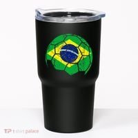 Brazil Soccer Ball Flag Jersey Tumbler thumb 0