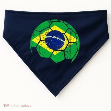 Brazil Soccer Ball Flag Jersey USA-Made Doggie Bandana
