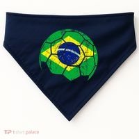 Brazil Soccer Ball Flag Jersey USA-Made Doggie Bandana thumb 0