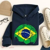 Brazil Soccer Ball Flag Jersey Hoodie thumb 4