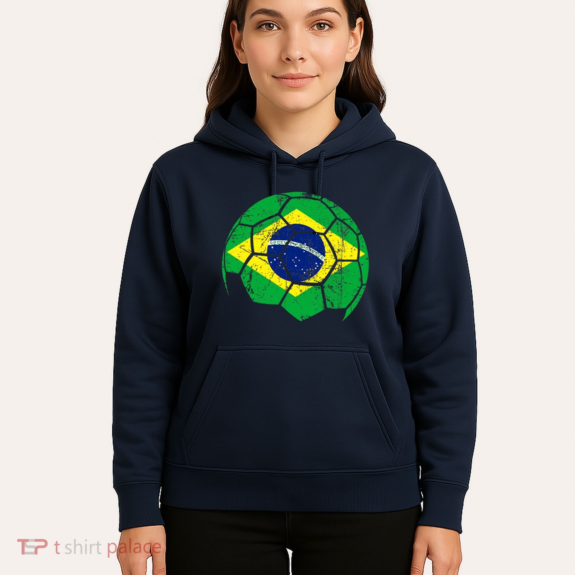 Brazil Soccer Ball Flag Jersey Hoodie