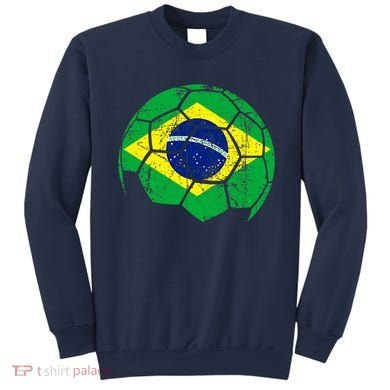 Brazil Soccer Ball Flag Jersey Sweatshirt