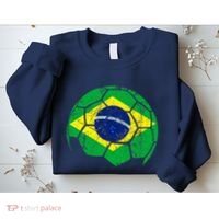 Brazil Soccer Ball Flag Jersey Sweatshirt thumb 2