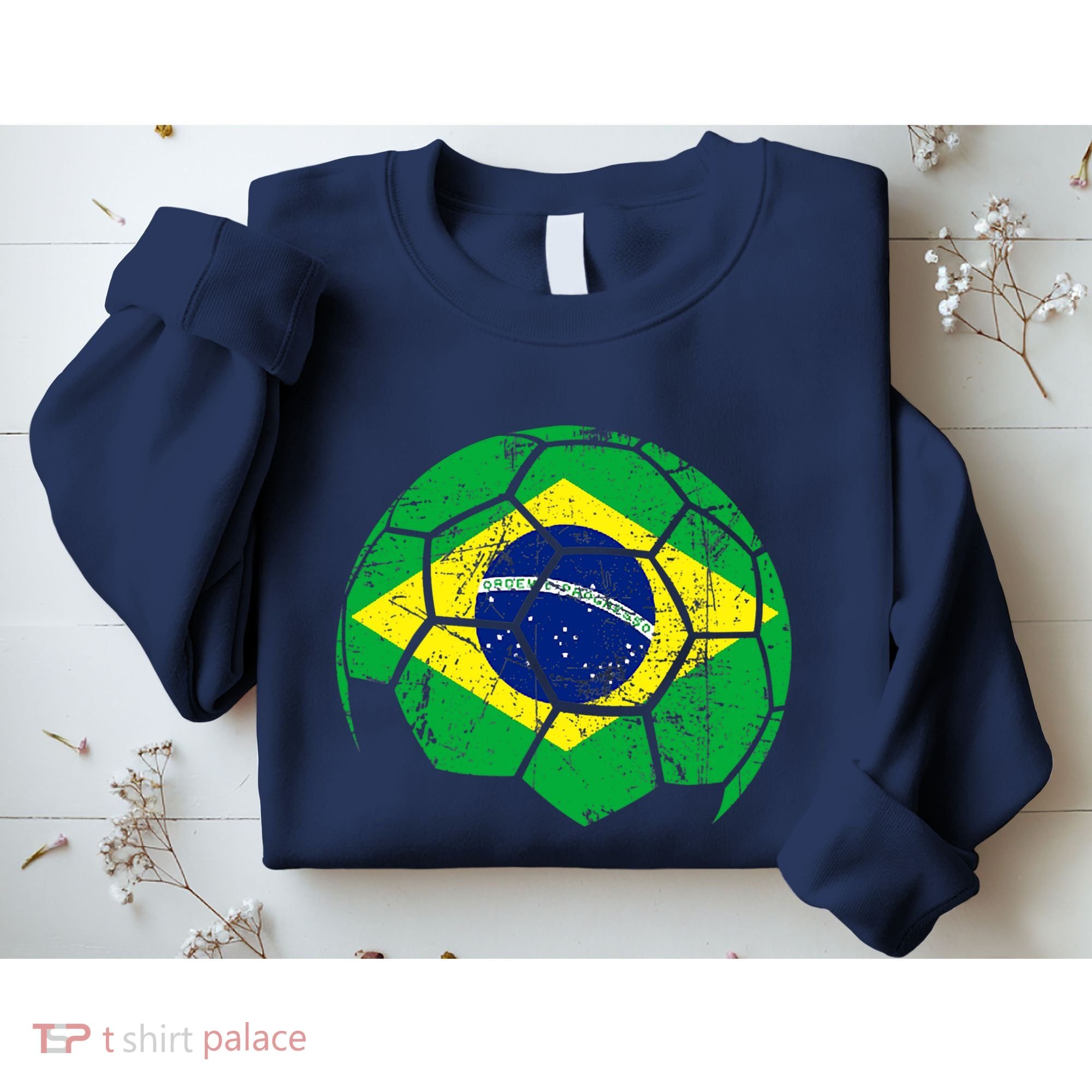 Brazil Soccer Ball Flag Jersey Sweatshirt