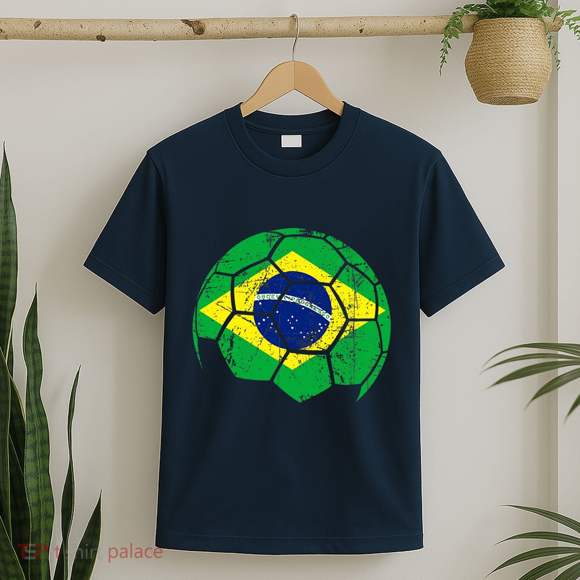 Brazil Soccer Ball Flag Jersey T-Shirt