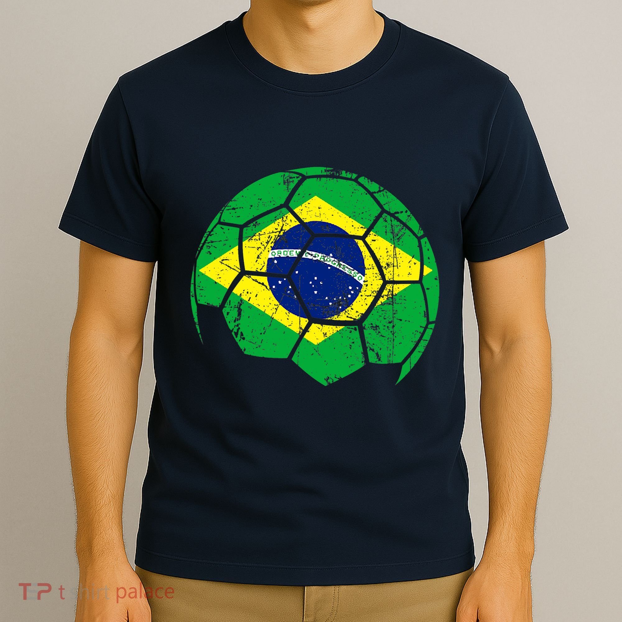 Brazil Soccer Ball Flag Jersey T-Shirt