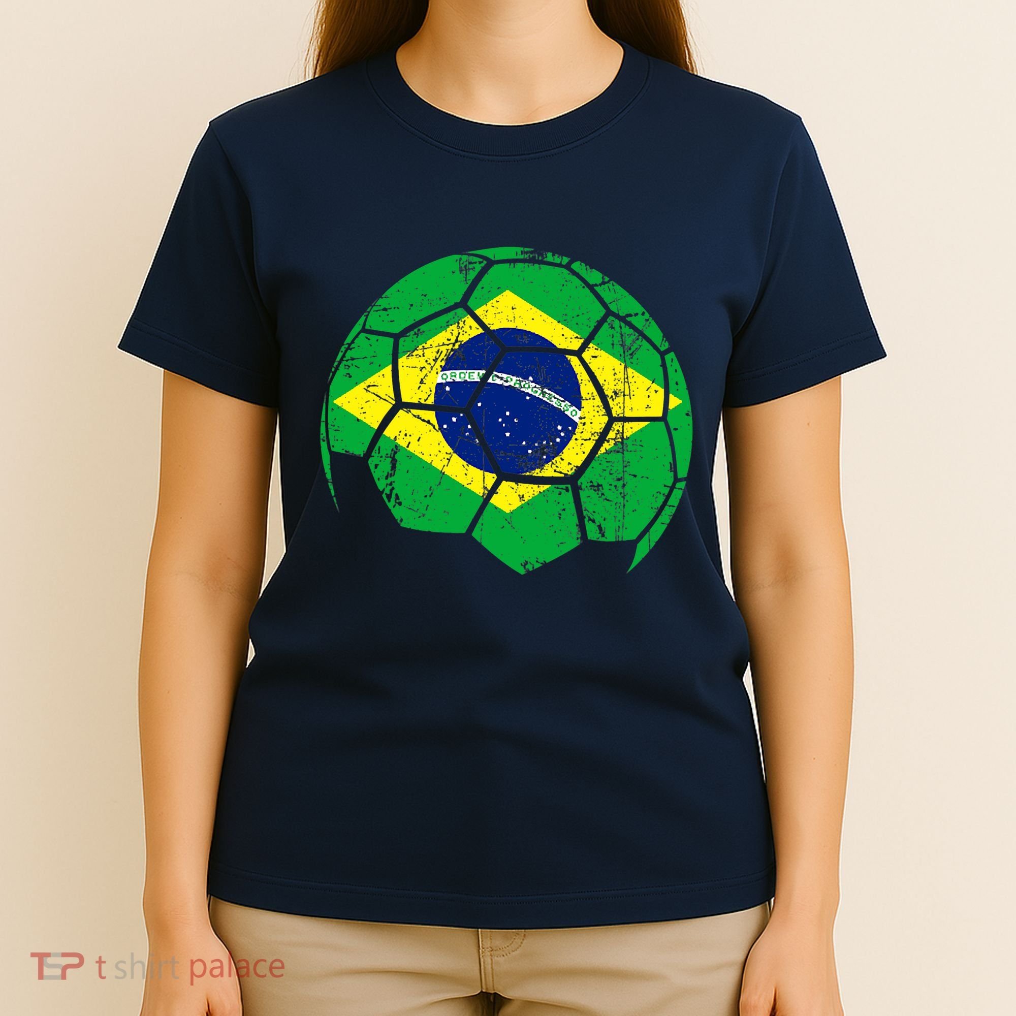 Brazil Soccer Ball Flag Jersey T-Shirt